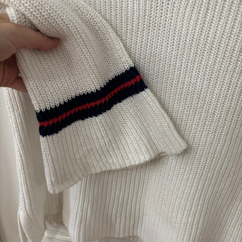 White V Neck Tennis Sweater Women‎ Classic Old Money Academia Cabi S RUNS BIG - Picture 4 of 8